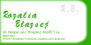 rozalia blazsej business card